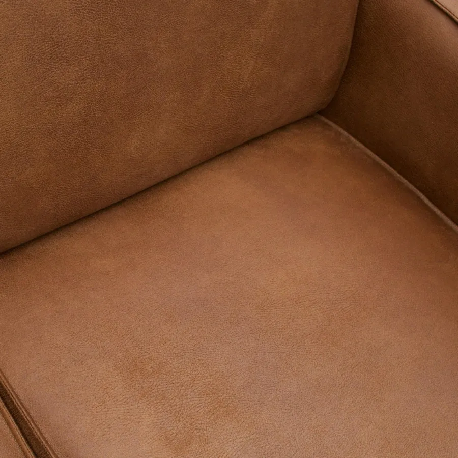 Woood Statement hoekbank rechts lederlook cognac Outlet