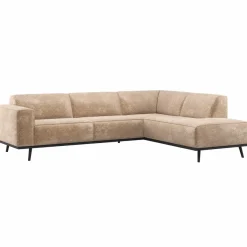 Woood Statement Hoekbank Rechts Chenille Velvet Perzikroze
