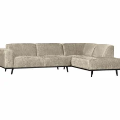 Woood Statement hoekbank rechts structure velvet wheatfield Best