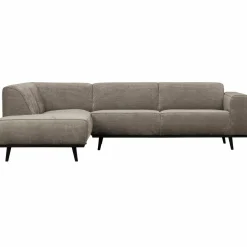 Woood Statement hoekbank links platte brede rib clay Outlet