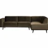 Woood Statement hoekbank rechts fluweel taupe Best