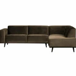 Woood Statement hoekbank rechts fluweel taupe Best