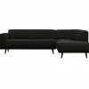 Woood Statement hoekbank rechts platte brede rib graphite Outlet