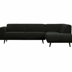 Woood Statement hoekbank rechts platte brede rib graphite Outlet