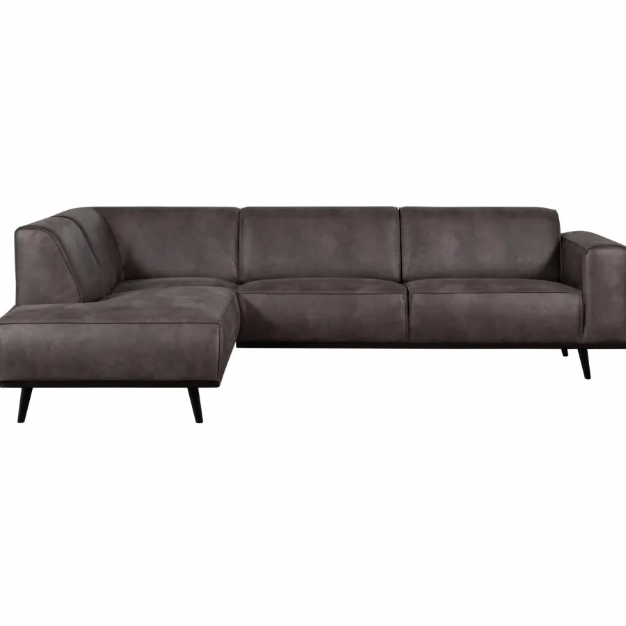 Woood Statement hoekbank links lederlook donkergrijs Outlet