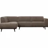 Woood Statement hoekbank links platte brede rib taupe Discount