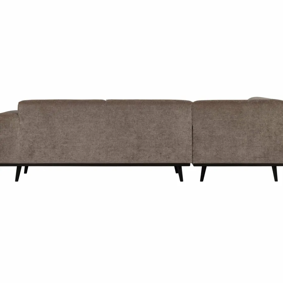 Woood Statement hoekbank links platte brede rib taupe Discount