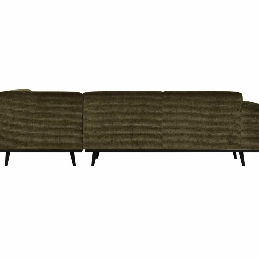 Woood Statement hoekbank rechts platte brede rib warm groen Sale