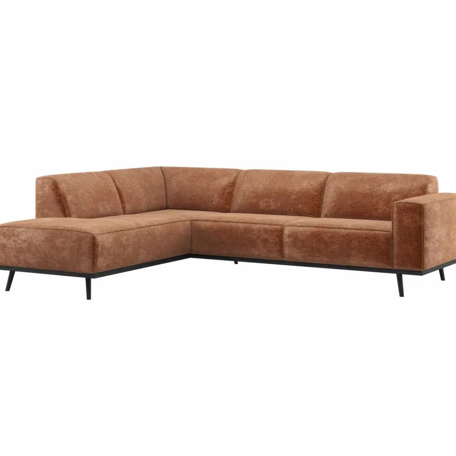 Woood Statement Hoekbank Links Chenille Velvet Terra
