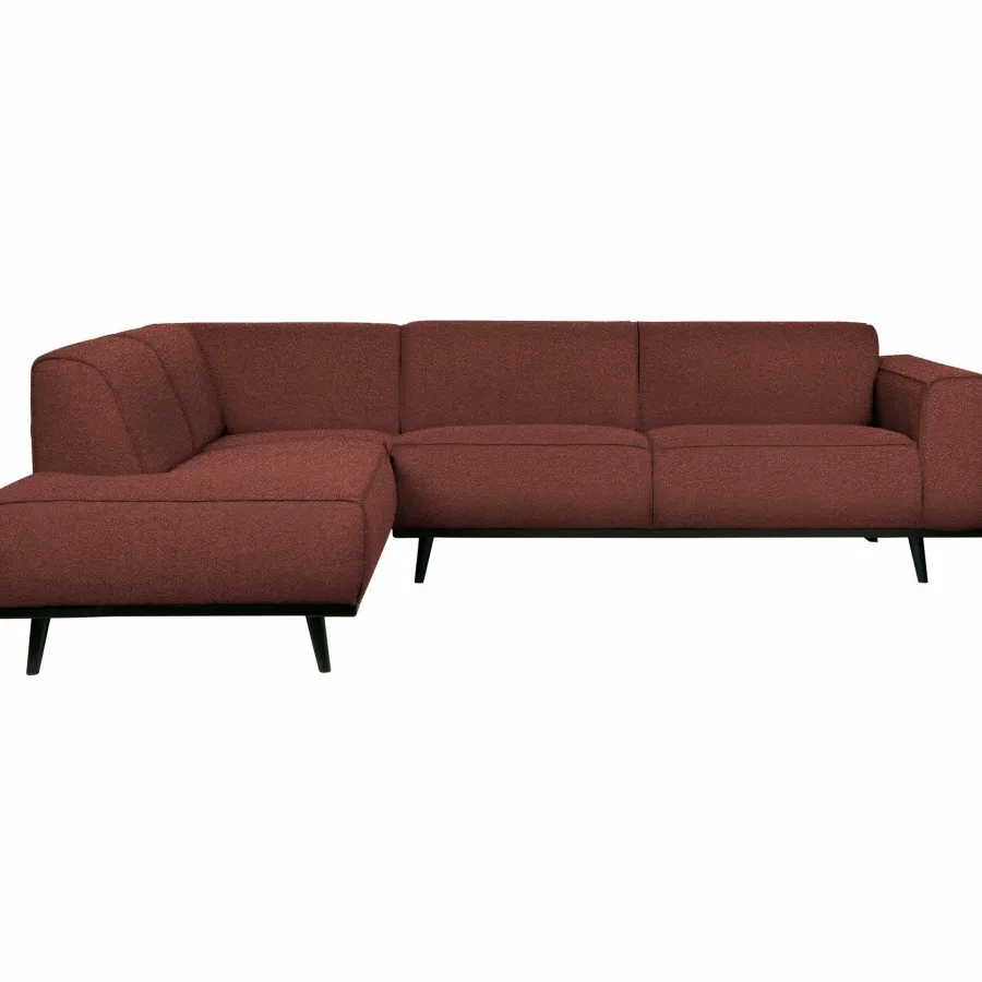 Woood Statement hoekbank links bouclé chestnut