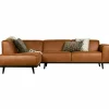 Woood Statement hoekbank links lederlook cognac