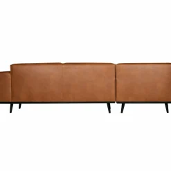 Woood Statement hoekbank links lederlook cognac