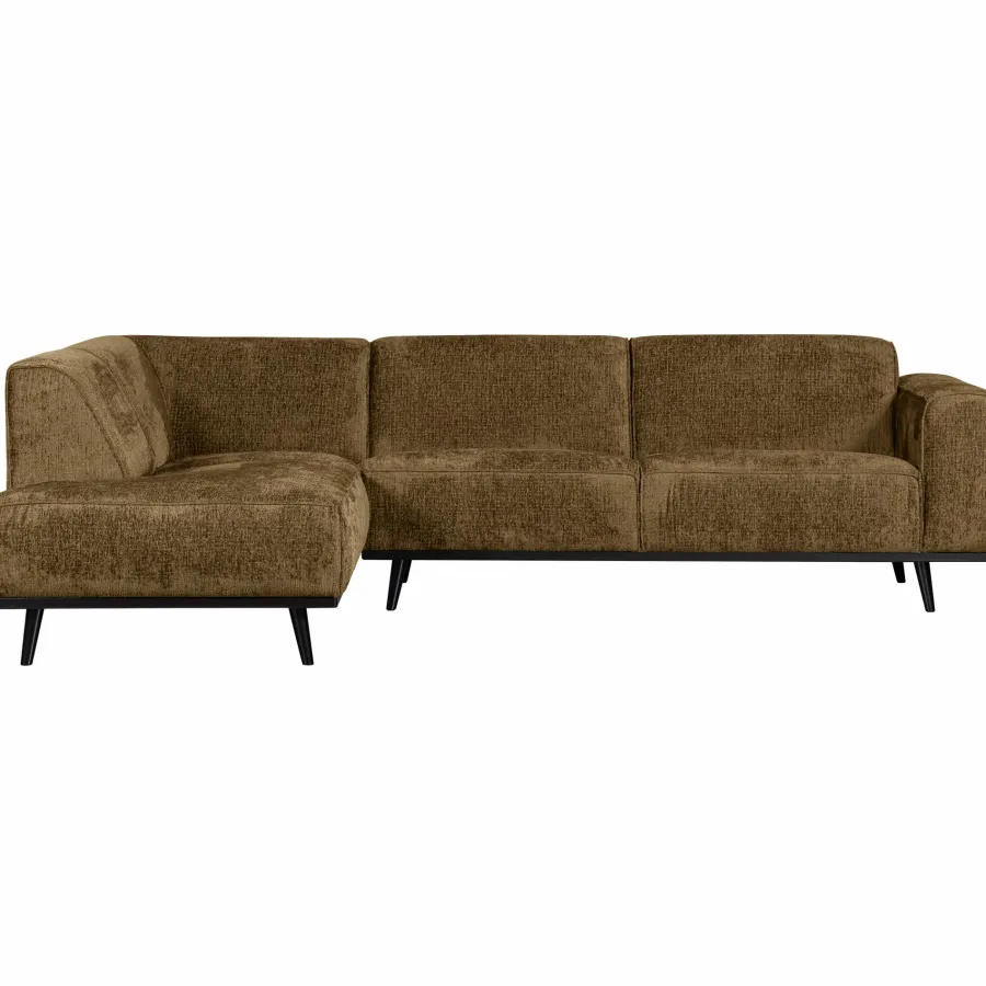 Woood Statement hoekbank links structure velvet brass