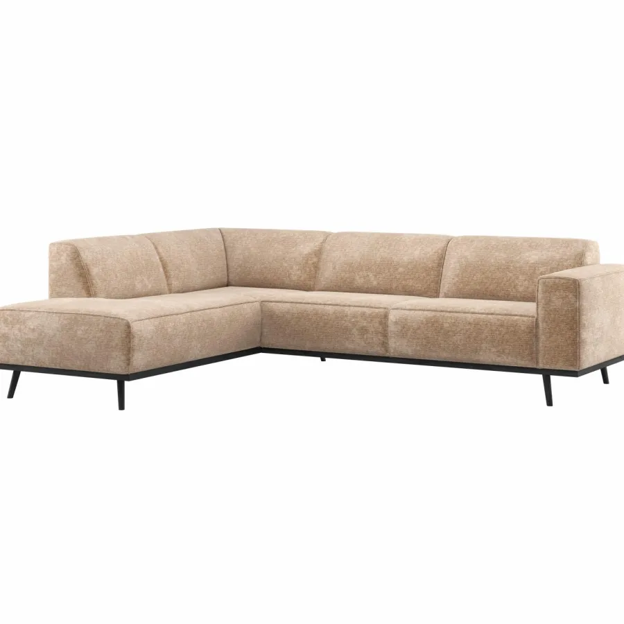 Woood Statement Hoekbank Links Chenille Velvet Perzikroze Best