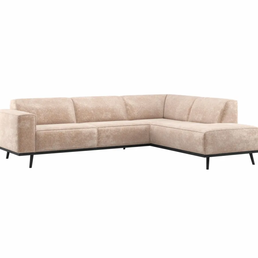 Woood Statement Hoekbank Rechts Chenille Velvet Naturel Online