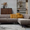 Woood Statement hoekbank rechts platte brede rib taupe New