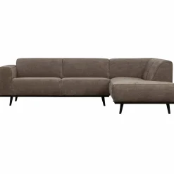 Woood Statement hoekbank rechts platte brede rib taupe New