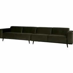 Woood Statement xl 4-zits bank 372 cm fluweel warm groen Best