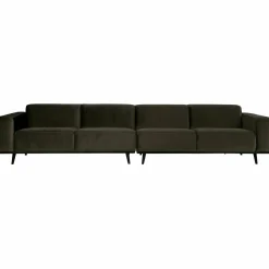Woood Statement xl 4-zits bank 372 cm fluweel warm groen Best