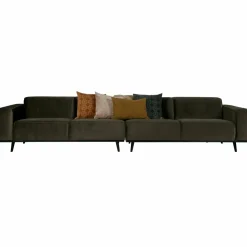 Woood Statement xl 4-zits bank 372 cm fluweel warm groen Best