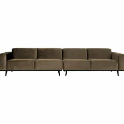Woood Statement xl 4-zits bank 372 cm fluweel taupe Outlet