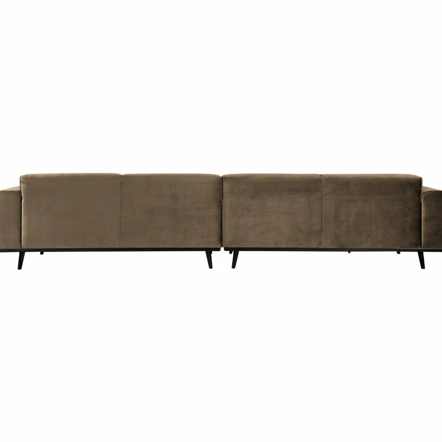 Woood Statement xl 4-zits bank 372 cm fluweel taupe Outlet