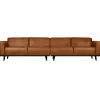 Woood Statement xl 4-zits bank 372 cm lederlook cognac New