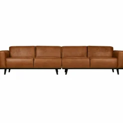 Woood Statement xl 4-zits bank 372 cm lederlook cognac New