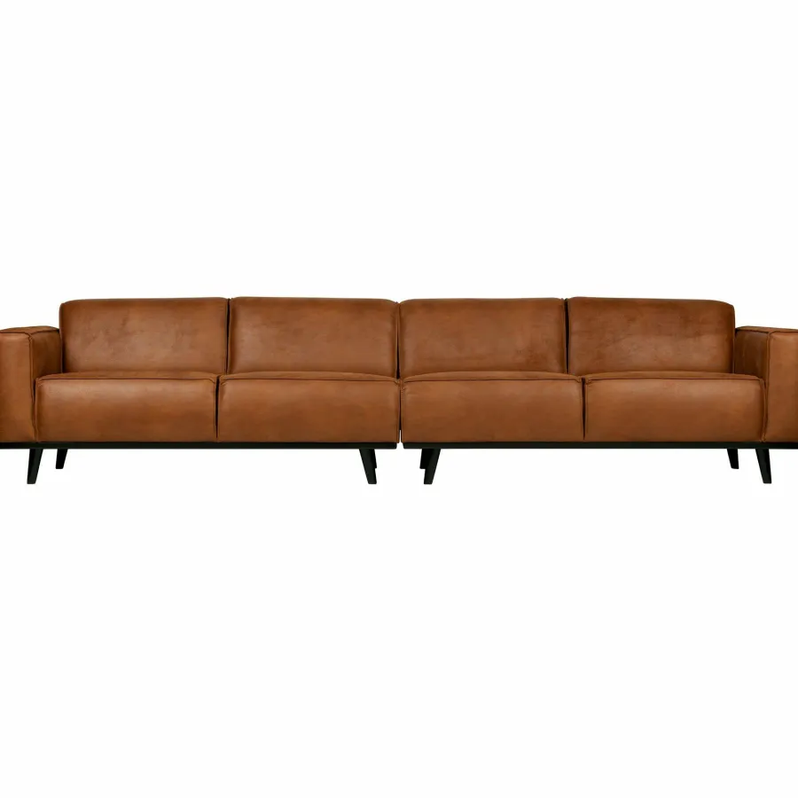 Woood Statement xl 4-zits bank 372 cm lederlook cognac New
