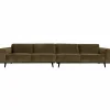 Woood Statement xl 4-zits bank 372 cm platte brede rib rock Clearance