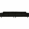 Woood Statement xl 4-zits bank 372 cm platte brede rib graphite Online