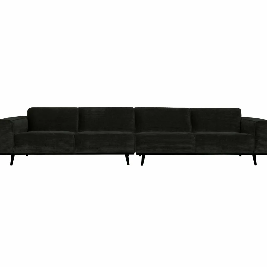 Woood Statement xl 4-zits bank 372 cm platte brede rib graphite Online