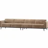 Woood Statement Xl 4-Zits Bank 372 Cm Chenille Velvet Taupe Outlet