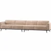 Woood Statement Xl 4-Zits Bank 372 Cm Chenille Velvet Naturel