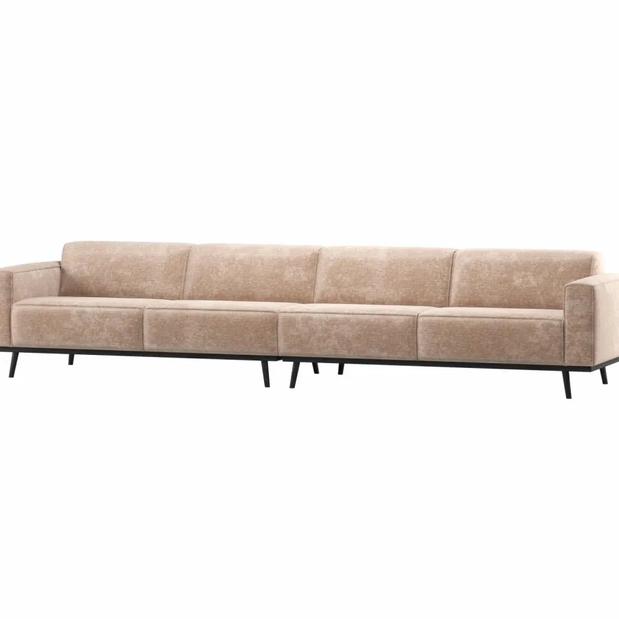 Woood Statement Xl 4-Zits Bank 372 Cm Chenille Velvet Naturel