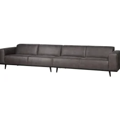 Woood Statement xl 4-zits bank 372 cm lederlook donkergrijs Online