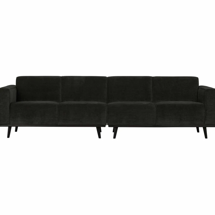 Woood Statement 4-zits bank 280 cm platte brede rib graphite