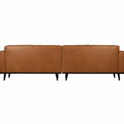 Woood Statement 4-zits bank 280 cm lederlook cognac New