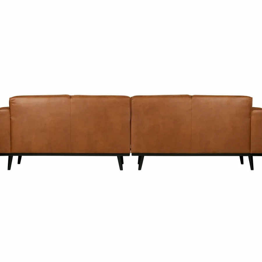 Woood Statement 4-zits bank 280 cm lederlook cognac New