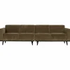 Woood Statement 4-zits bank 280 cm platte brede rib rock Best