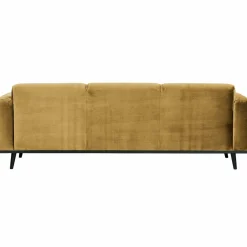 Woood Statement 3-zits bank 230 cm fluweel honing geel