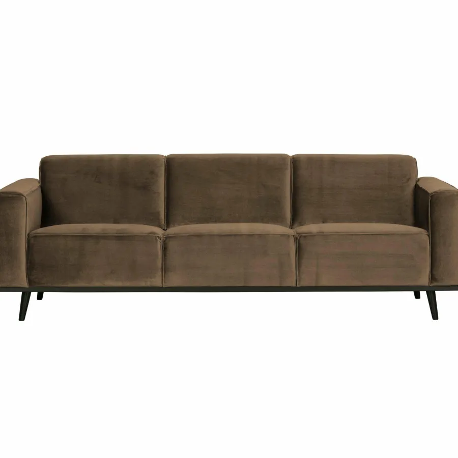 Woood Statement 3-zits bank 230 cm fluweel taupe Online