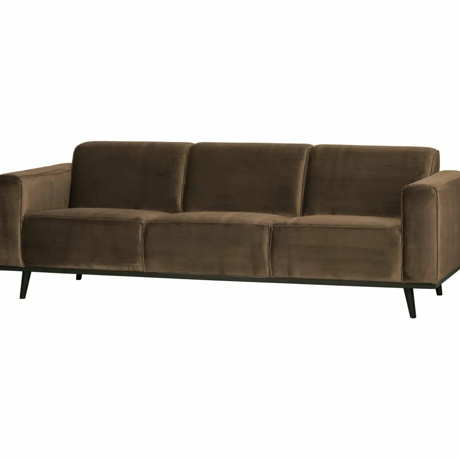 Woood Statement 3-zits bank 230 cm fluweel taupe Online