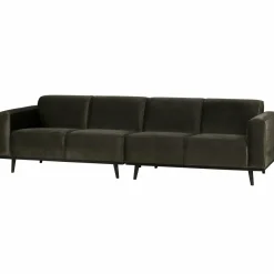 Woood Statement 4-zits bank 280 cm fluweel warm groen