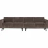 Woood Statement 4-zits bank 280 cm platte brede rib taupe New