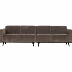 Woood Statement 4-zits bank 280 cm platte brede rib taupe New
