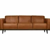 Woood Statement 3-zits bank 230 cm lederlook cognac Hot