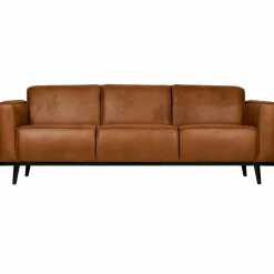 Woood Statement 3-zits bank 230 cm lederlook cognac Hot