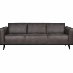 Woood Statement 3-zits bank 230 cm lederlook donkergrijs Outlet