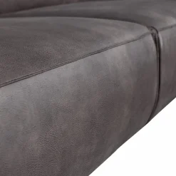 Woood Statement 3-zits bank 230 cm lederlook donkergrijs Outlet